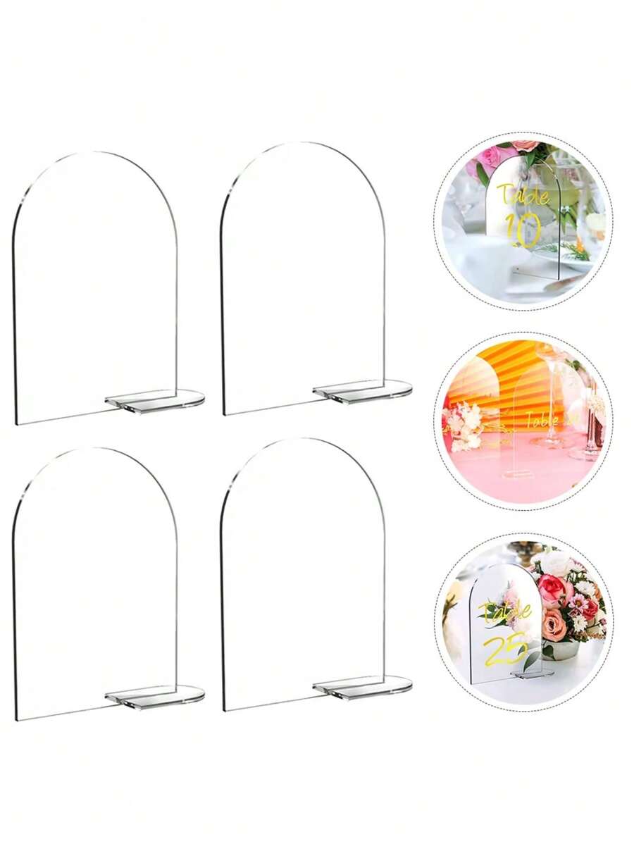 10/20/30 Sets Wedding Table Cards, Reusable Acrylic Number Plates, DIY Blank Seat Reservation Clips, Centerpiece Decor - Clear - View 1
