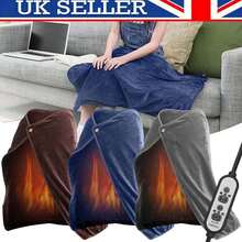 Electric Heated Blanket Fleece Portable Heated Throw Winter Warm Shawl - Grey - View 4