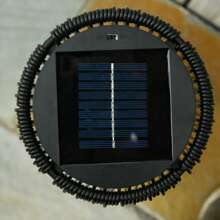 Outsunny Lámpara de Pie de Mimbre Ratán de Energía Solar con LED 0,8 W Interruptor de Control de Luz Automático Decoración para Exterior Ø21,5x61 cm - Negro - Ver 8
