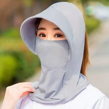 1頂女式春夏季遮陽帽,多種顏色可選,薄冰絲材質,防紫外線防曬,頸部保護,時尚簡約風格,適用於日常旅行、戶外運動、度假、露營、攀岩、騎行 - 彩色 - 查看 9