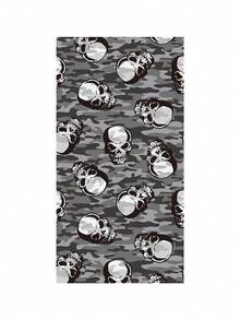 Sun Protective Anti UV White Skull 100% Polyester Seamless Tube Bandana Ski Mask - Multicolor - View 3