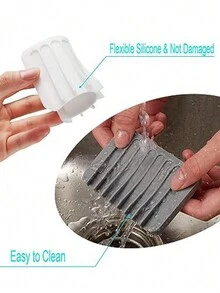 1pc Silicone Soap Holder With Drainage, Non-Slip Soap Dish For Bathroom And Shower - Grey - View 6
