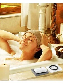 1pc Silicone Soap Holder With Drainage, Non-Slip Soap Dish For Bathroom And Shower - Grey - View 5