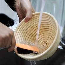 1 Pieza Cesta De Bambú De Almacenamiento Natural Hecha A Mano, Cesta Para Pan, Cesta Redonda/ovalada Con Forro De Tela Protectora Para La Fermentación De Masa, Almacenamiento De Pan De Levadura, Cocción De Pan, Adecuada Para Panaderos Profesionales Y Caseros - Beis - Ver 6