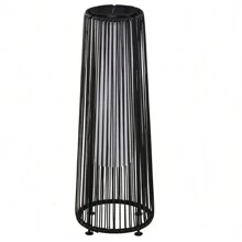 Outsunny Lámpara de Pie de Mimbre Ratán de Energía Solar con LED 0,8 W Interruptor de Control de Luz Automático Decoración para Exterior Ø21,5x61 cm - Negro - Ver 5