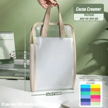 A4 Document Organizer Bag, Transparent Hand Carry Bag With Multiple Compartments For Primary School, Middle School, High School Students, To Sort And Store Study Materials, Textbooks, Worksheets, And Test Papers - Brown - View 2