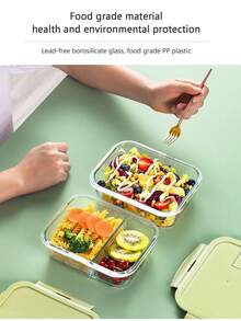 1入特製玻璃冰箱微波爐午餐盒，家居廚房保鮮便當盒學生餐盒網紅餐盒