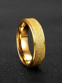 Spin Anxiety Rings Golden Color Sandblasted Spin Anxiety Fidget Ring For Boys Girls Relieve Stress Ring For Daily Decoration - Yellow Gold - View 2