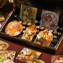 46sheets/Box Retro Style Boxed Stickers Scrapbook Diary Collage Creative DIY Decorative Stickers Photo Album Decorative Stickers - Yellow - View 1