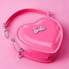 Miniso Bolso de gelatina con corazón rosa de Barbie - Bolso de moda, bolso de hombro, bolso cruzado, bolso de almacenamiento diario - Regalo ideal para mujeres - Rosa Fucsia - Ver 8
