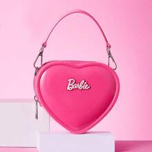 Miniso Bolso de gelatina con corazón rosa de Barbie - Bolso de moda, bolso de hombro, bolso cruzado, bolso de almacenamiento diario - Regalo ideal para mujeres - Rosa Fucsia - Ver 7