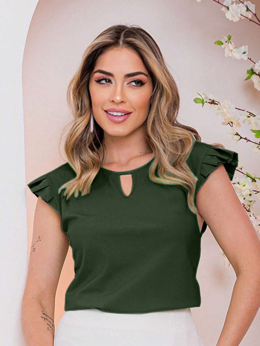 Women Blouses - 軍綠色 - 查看 1