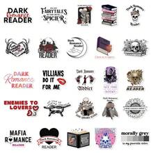 50pcs Dark Romance Reader Stickers, Creative Gothic Cartoon Style Waterproof Stickers For Diy Phone Case, Notebook, Laptop, Water Cup Decoration Back To School - Multicolor - View 3