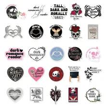 50pcs Dark Romance Reader Stickers, Creative Gothic Cartoon Style Waterproof Stickers For Diy Phone Case, Notebook, Laptop, Water Cup Decoration Back To School - Multicolor - View 4