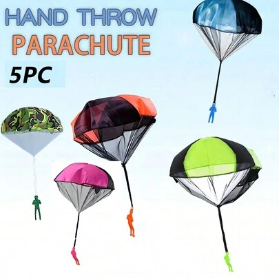 5pcs Children's Parachute Throwing Toy, Parent-Child Interactive Outdoor Game, Suitable For Family Gatherings Outdoor Sports Toys, A Surprise Gift For Children