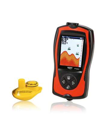 LUCKY FF1108-1CW Buscador de peces inalámbrico portátil, rango de detección de 100m, profundidad de 45m, pantalla a color de 2,4", detector de peces de sónar de alta definición, equipo de pesca