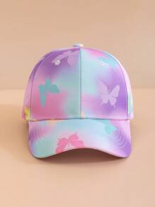 1pc Children's Butterfly Tie-Dye Baseball Cap - Multicolor - View 3