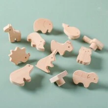 1 set Baby Houten Dieren Lade Knoppen , 12st In Multifunctioneel Kastje Ladenkast Knoppen , Gemakkelijk Naar Geschikt Voor Thuis Kasten