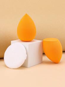 12件套多功能化妆刷套装，包含散粉刷、腮红刷、粉底刷、眼影刷、晕染刷、轮廓刷，以及斜切美妆蛋、圆头美妆蛋和白色粉扑。 - 彩色 - 查看 6