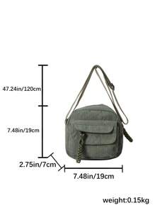 1pc Solid Color Mini Corduroy Shoulder Bag With Multiple Pockets, Zipper, Fashionable And Versatile For Women's Daily Commutes And Casual Wear