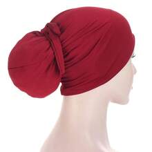 1 Piece Adjustable  Inner Under Hijab Cap With Ties Back Islamic Under Scarf Bonnet Caps Chemo Cap - Multicolor - View 3