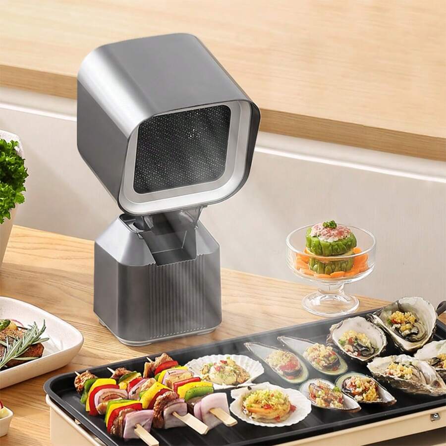 1pc Desktop Type Household Exhaust Hood With Adapter And 1pc Portable High Suction Power Kitchen Fume Extractor