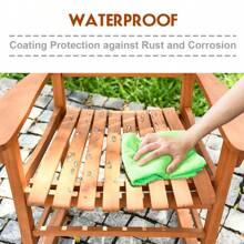 Gymax Outdoor Eucalyptus Rocking Chair Single Rocker For Patio Deck Garden Natural