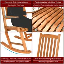 Gymax Outdoor Eucalyptus Rocking Chair Single Rocker For Patio Deck Garden Natural