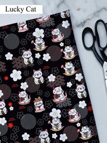 卡通猫系列DIY布料材料，多功能轻质柔软布料，可用于制作桌布、衣服、包包、防尘罩等。 - 彩色 - 查看 4