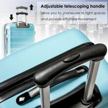ABS Hard Shell Travel Trolley Suitcase 4 Wheel Luggage Set Hand Luggage, 20" - Blue - View 5