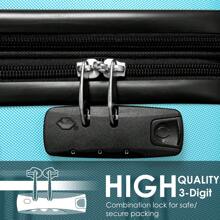 ABS Hard Shell Travel Trolley Suitcase 4 Wheel Luggage Set Hand Luggage, 20" - Blue - View 3