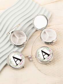 Valentinstag-themen Drucke! Tragbare 3-fach Tabletten-organisator Und Schmuckschatulle, Halten Sie Ihre Schätze Organisiert Und Geschützt Für Unterwegs, Taschen Oder Handtaschen Essentials, Medikamenten- Und Vitamin-manager, Perfekte Geschenkidee Für Valentinstag