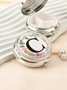 Valentinstag-themen Drucke! Tragbare 3-fach Tabletten-organisator Und Schmuckschatulle, Halten Sie Ihre Schätze Organisiert Und Geschützt Für Unterwegs, Taschen Oder Handtaschen Essentials, Medikamenten- Und Vitamin-manager, Perfekte Geschenkidee Für Valentinstag