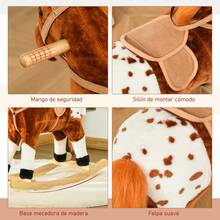 HOMCOM Ride-On Stick Horses - Brown - View 7