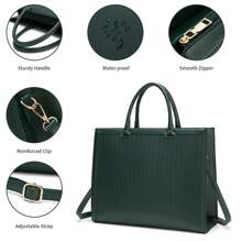 Laptop Tote Bag For Women,Laptop Bag 15.6 Inch Work Bag Briefcase Business Office Bag Computer Tote Bag Handbags Valentine'S Day - Dark Green - View 3