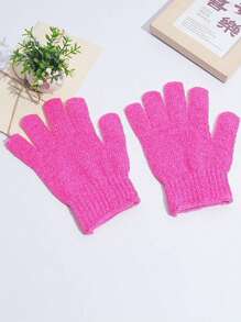 2pcs/6pcs/10pcs Random Colored Five Finger Shower Gloves, Household Shower Towels, Frosted Shower, Children's Household Products, Elastic Back Wiping Shower Cleaning Gloves