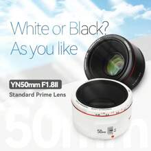 50mm Ii Lớn Miệng vỏ Tự động Focus Ống kính Với Siêu Hiệu ứng Đối với Canon EOS 70D 600D Máy chụp hình 50 1.8 - Đen và trắng - Xem 1