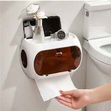 1pc Creative Storage Box For Home Kitchen Bedroom Living Room, Desktop Storage Organizer, Container With Cover, Wireless Radio Shape Decoration Storage Box, Luxury Storage Box, Room Decor, Bathroom Accessories - Black - View 1