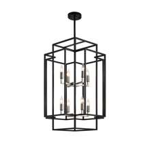 8-Light Lantern Chandelier Lighting For Dining Room, Foyer, Entry, Height Adjustable