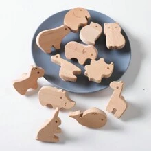 1 set Baby Houten Dieren Lade Knoppen , 12st In Multifunctioneel Kastje Ladenkast Knoppen , Gemakkelijk Naar Geschikt Voor Thuis Kasten