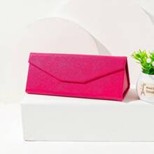 1pc Solid Color Foldable Leather Eyeglasses Case For Everyday Use Glasses Accessories For Women - Multicolor - View 14