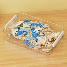 Jigsaw Puzzle Storage Box For Children's Building Blocks And Toys Classification Organizing Box, Agreenable Dustproof Large Capacity File Storage Artifact - Clear - View 5
