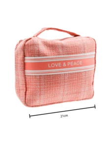 Cosmetiquera Love & Peace hermosa bolsa de maquillaje. - Azul - Ver 4