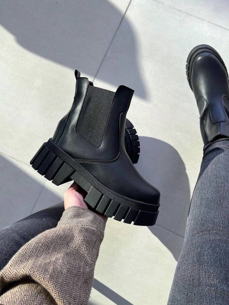 Women Fashion Boots - 黑色 - 查看 1