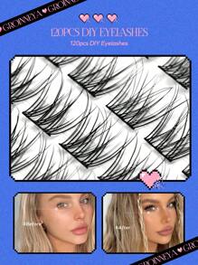 Groinneya Diy 睫毛120支c捲長單根混合托盤人造水貂睫毛帶簇延長(120-zj1005) - 黑色 - 查看 5