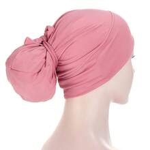 1 Piece Adjustable  Inner Under Hijab Cap With Ties Back Islamic Under Scarf Bonnet Caps Chemo Cap - Multicolor - View 8