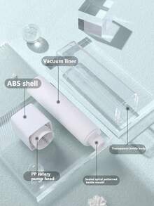 高級旅行化妝乳液分配器瓶,防誤觸旋轉噴頭,方便壓式真空分配器,具有高美學吸引力 - 透明白色 - 查看 3