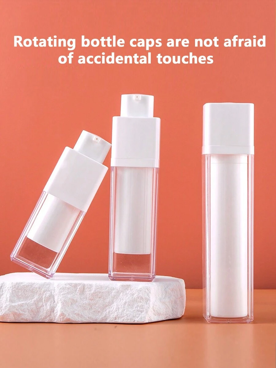 高級旅行化妝乳液分配器瓶,防誤觸旋轉噴頭,方便壓式真空分配器,具有高美學吸引力