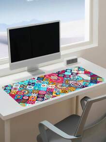 1 Pieza Almohadilla De Ratón Antideslizante De Patrón Geométrico Mandala Para Juegos/trabajo, Disponible En 4 Tamaños - Blanco - Ver 4