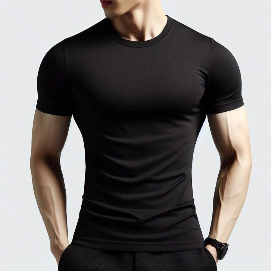 MIL200FIT MEN'S T-SHIRT, SHORT SLEEVE, SLIM FIT - Black - View 1